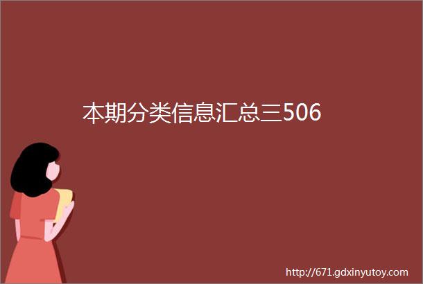 本期分类信息汇总三506